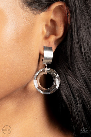 Clear Out! - White Paparazzi Clip On Earrings