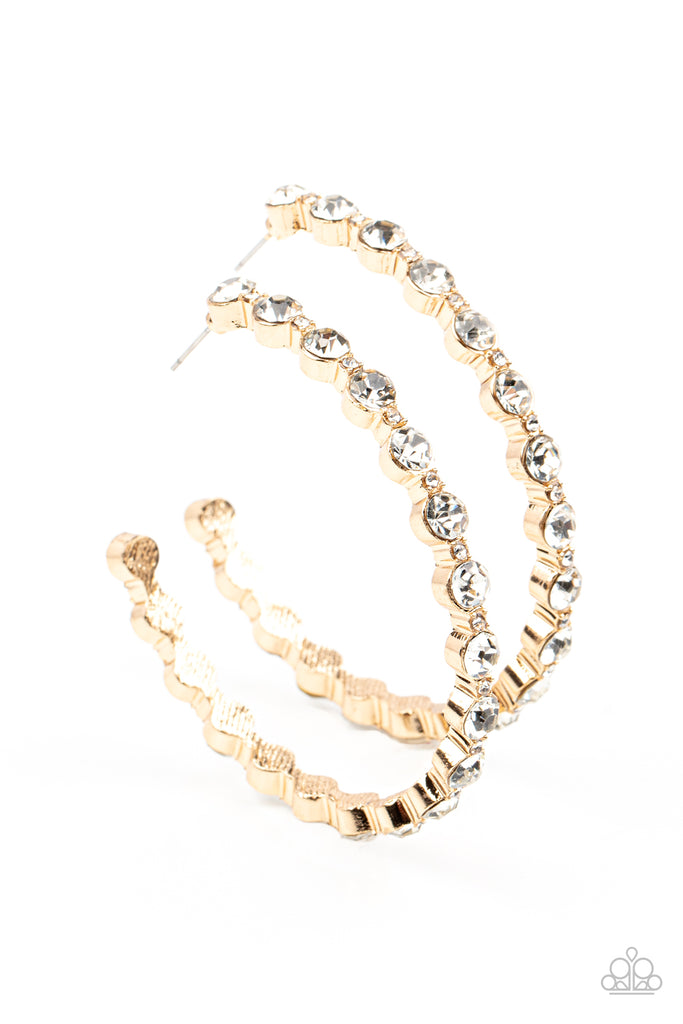 Royal Reveler - Gold  Paparazzi Oversize Hoop Earrings