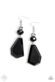 Defaced Dimension - Black Paparazzi Fashion Fix Earrings