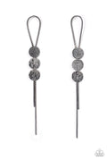 Bolo Beam - Black Paparazzi Gunmetal Round Snake Like Post Earrings