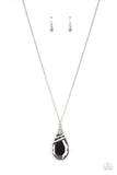 Demandingly Diva - Silver  Paparazzi Smoky Teardrop Necklace