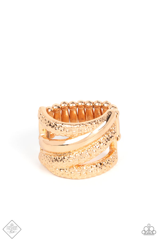 Contemporary Convergence - Gold  Paparazzi Ring