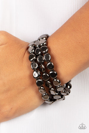 HAUTE Stone - Black Paparazzi Stretchy Bracelet