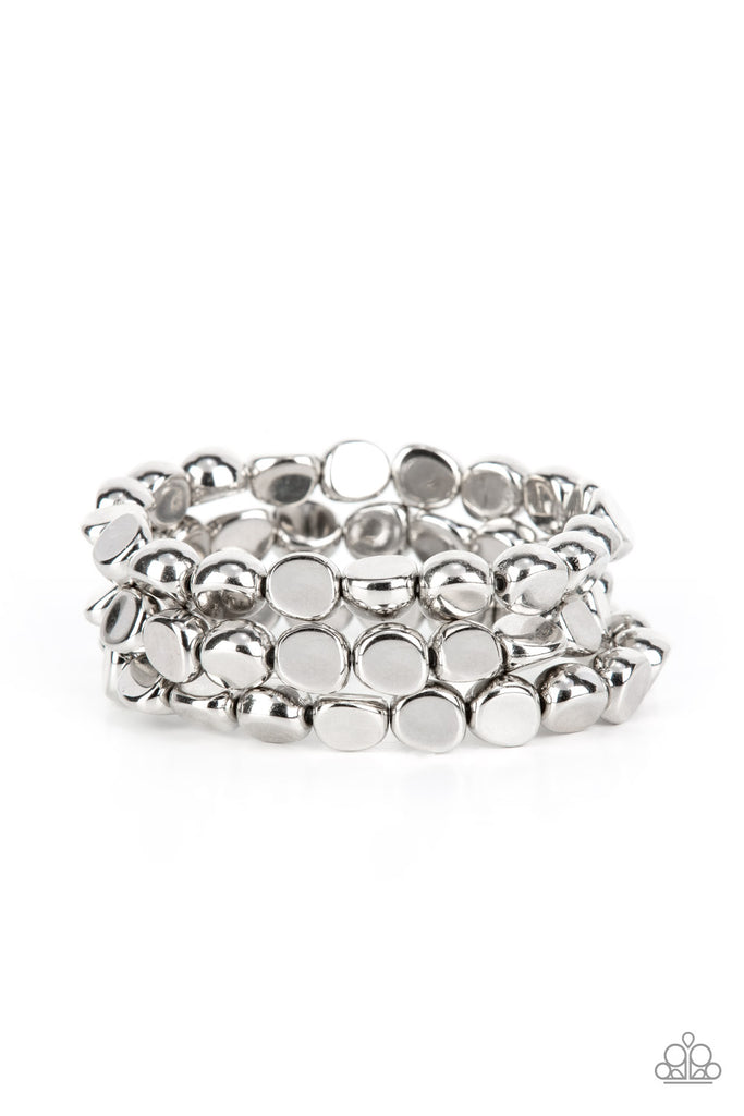 HAUTE Stone - Silver Stretchy Bracelet
