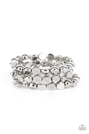 HAUTE Stone - Silver Stretchy Bracelet