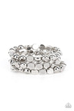 HAUTE Stone - Silver Stretchy Bracelet