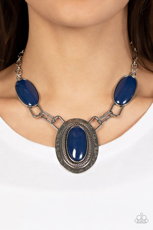 Count to TENACIOUS - Blue Paparazzi Short Abstract Necklace