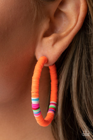 Colorfully Contagious - Orange Paparazzi  Threaded Earrings