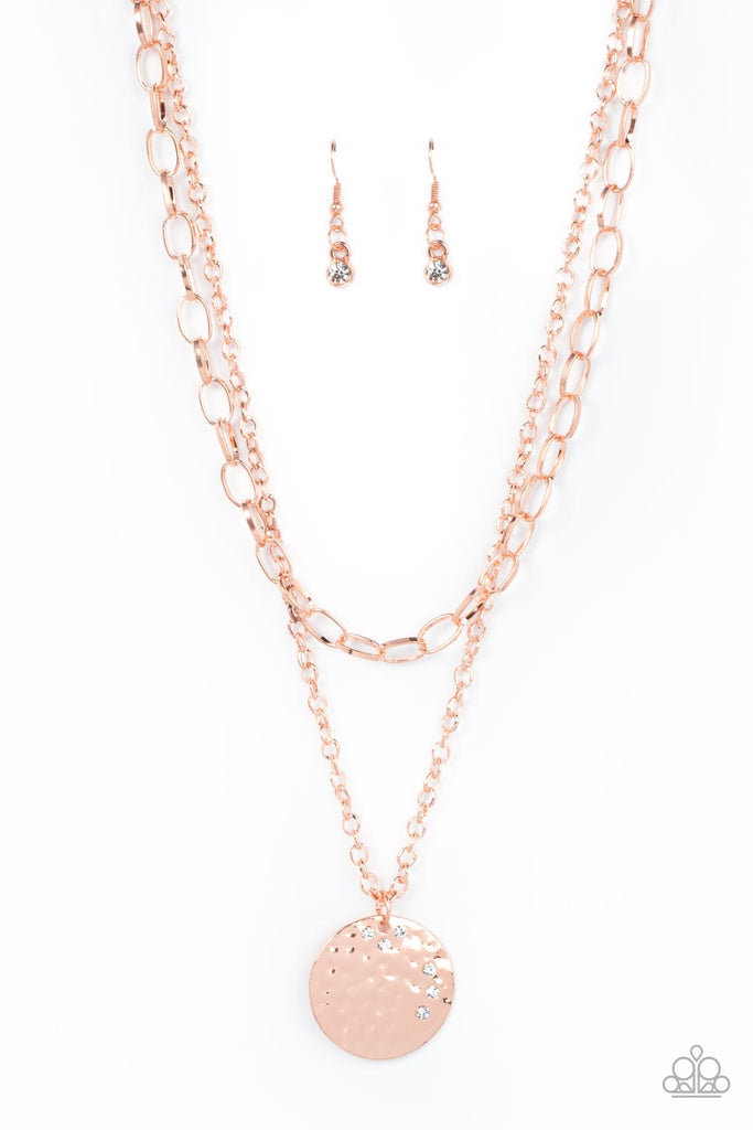 Highlight of My Life - Copper Paparazzi Hammered Shiny Copper Necklace