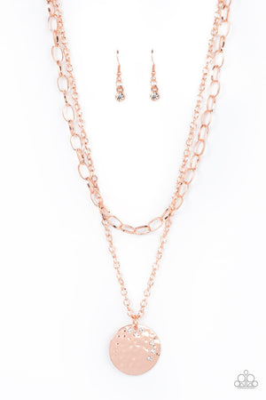 Highlight of My Life - Copper Paparazzi Hammered Shiny Copper Necklace