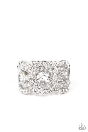 Doting on Dazzle - White Paparazzi LOP Bling Ring