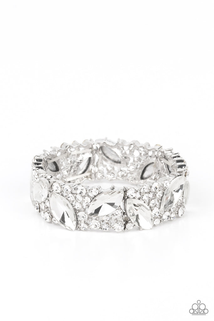 Full Body Chills - White Paparazzi LOP Bling Bracelet