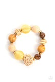 Happily Homespun - Yellow Paparazzi Stretchy Bracelet
