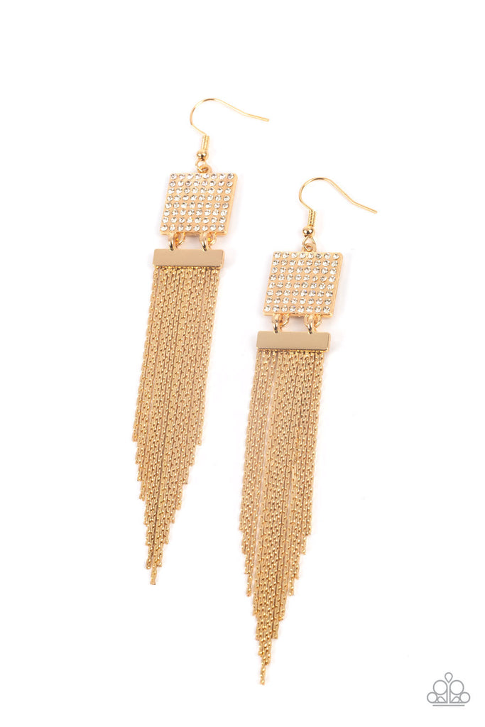 Dramatically Deco - Gold Paparazzi  LOP  Earrings