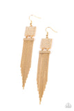 Dramatically Deco - Gold Paparazzi  LOP  Earrings