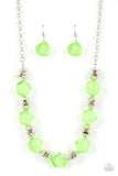 Island Ice - Green Paparazzi Icy Bead Necklace