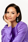 Geometric Glam - Blue Paparazzi Iridescent Geometric Silver Hoop Earrings