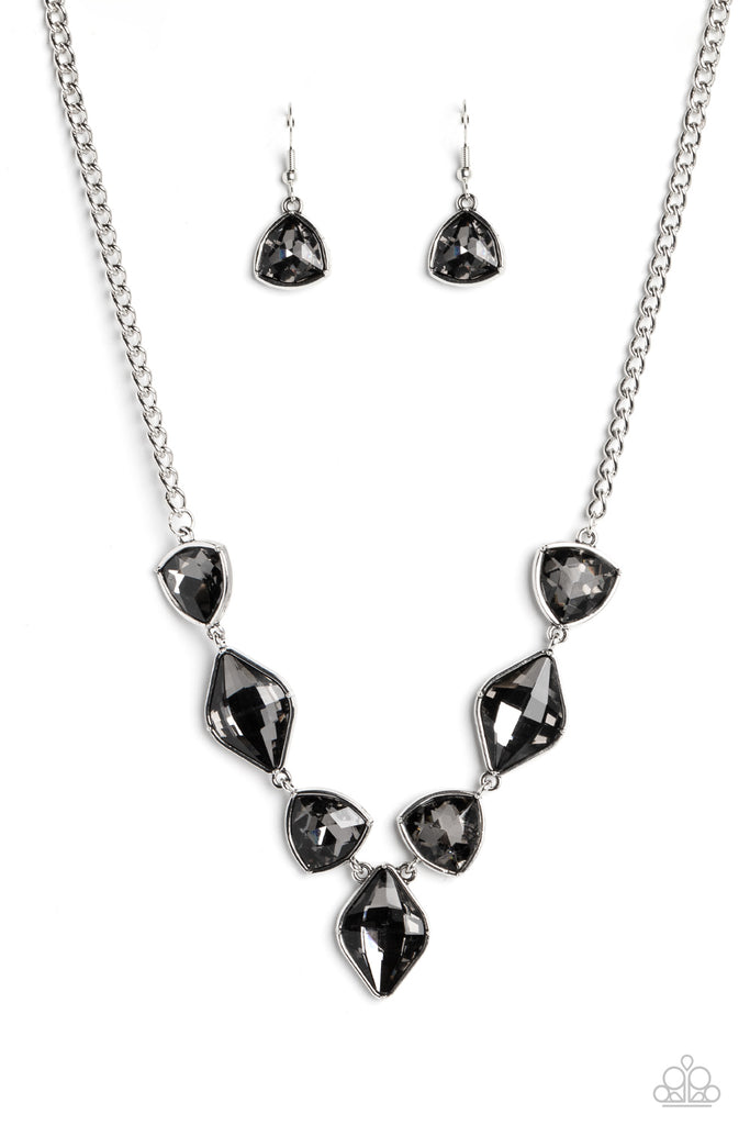 Glittering Geometrics - Silver Paparazzi Necklace
