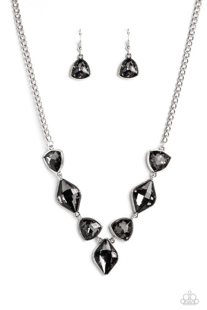 Glittering Geometrics - Silver Paparazzi Necklace
