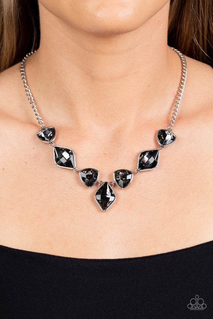 Glittering Geometrics - Silver Paparazzi Necklace