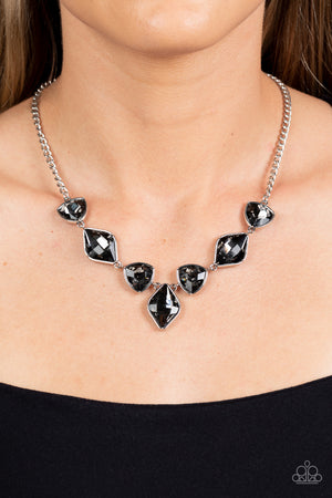 Glittering Geometrics - Silver Paparazzi Necklace