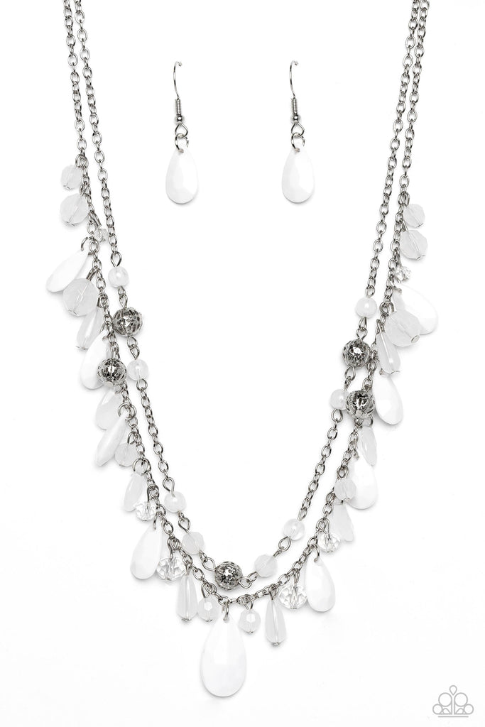Flirty Flood - White Paparazzi Necklace