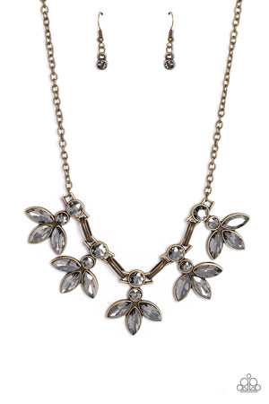 Dauntlessly Debonair - Brass Paparazzi Necklace
