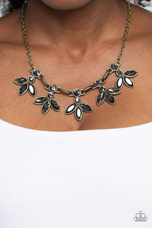 Dauntlessly Debonair - Brass Paparazzi Necklace