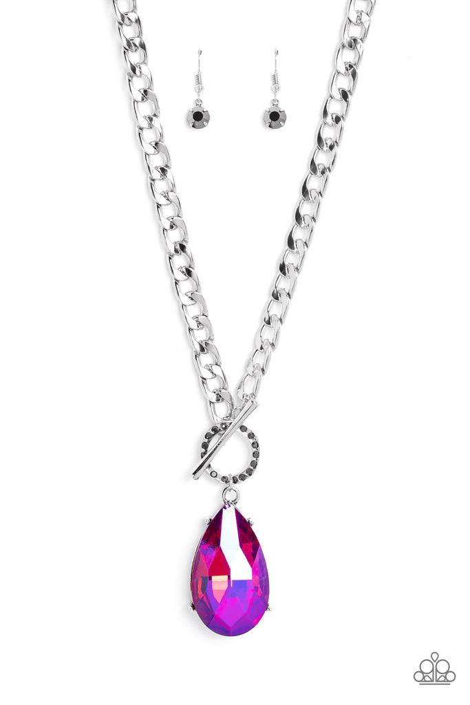 Edgy Exaggeration - Pink Paparazzi Necklace