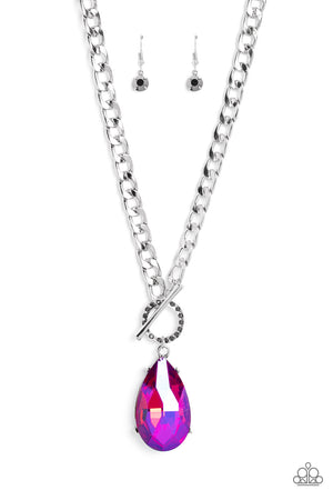 Edgy Exaggeration - Pink Paparazzi Necklace