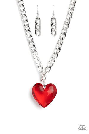 GLASSY-Hero - Red  Paparazzi Heart Necklace