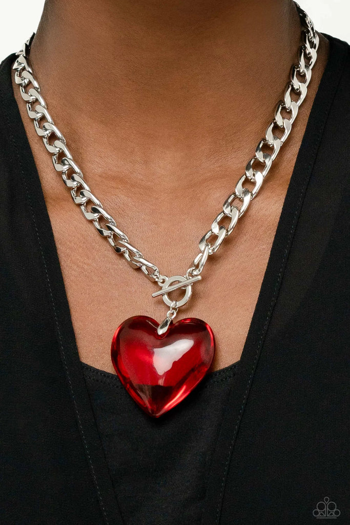 GLASSY-Hero - Red  Paparazzi Heart Necklace