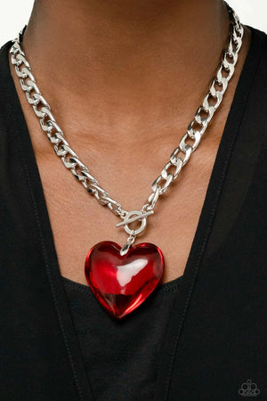 GLASSY-Hero - Red  Paparazzi Heart Necklace