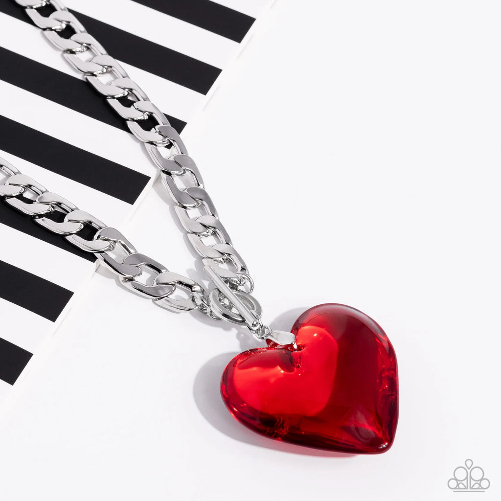 GLASSY-Hero - Red  Paparazzi Heart Necklace