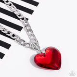 GLASSY-Hero - Red  Paparazzi Heart Necklace