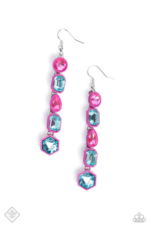 Developing Dignity - Pink Paparazzi Rubber-like Frames Earrings