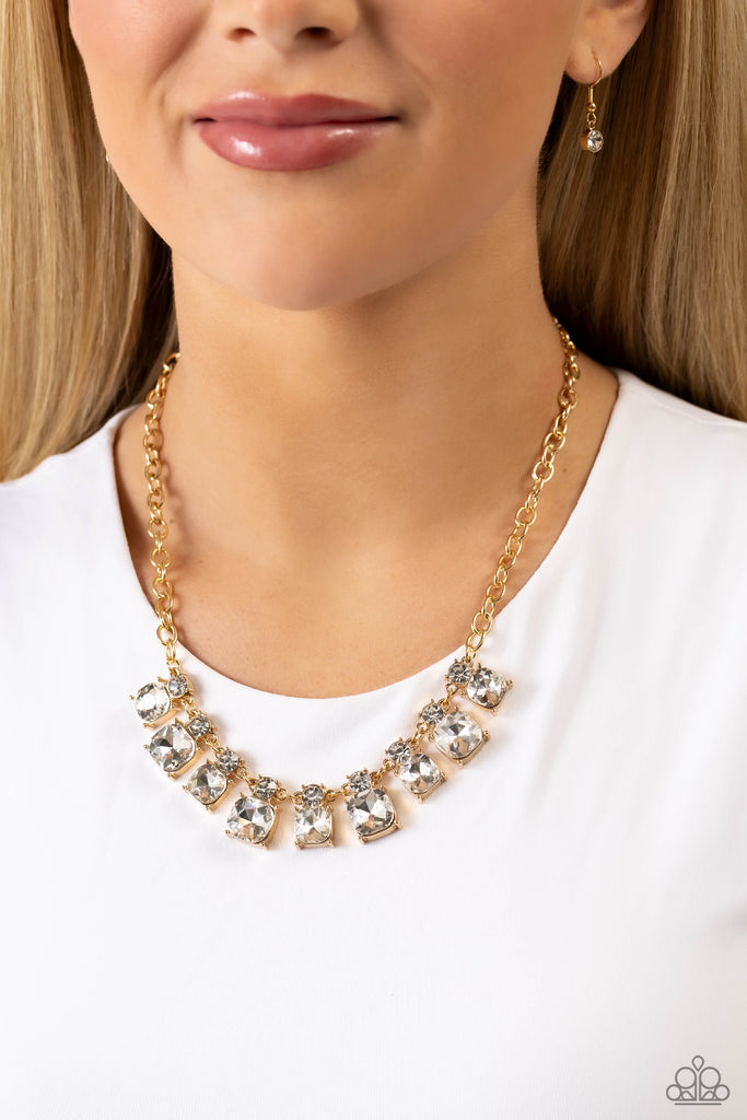 Fitted Fantasy - Gold Paparazzi Necklace