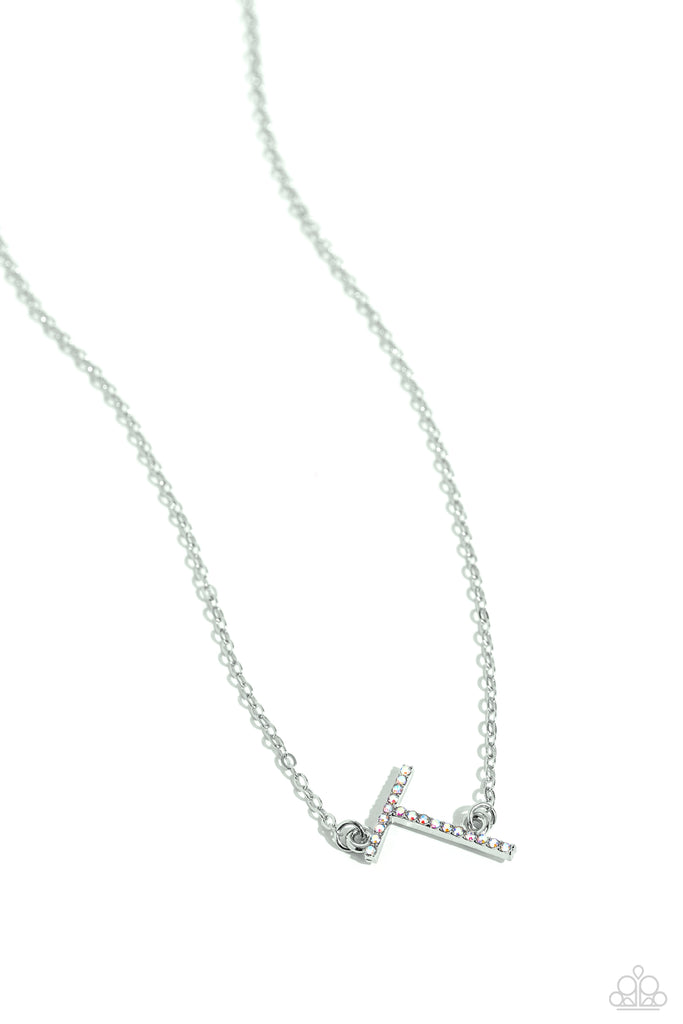 INITIALLY Yours - T - Multi Iridescent Silver Letter T