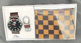 Lt & Dk Brown Watch, Wallet and Keychain Gift Set