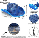 Blue ~ Light Up Cowboy Hat