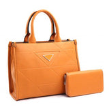 Orange Handbag w/Matching Wallet Medium Size