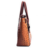 American Bee ~  Coffee Croc Leather Handbag w/ Coffee Wallet