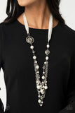 All The Trimmings - Ivory  Paparazzi Blockbuster Long Necklace