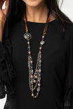 All The Trimmings - Brown  Paparazzi Blockbuster Long Necklace
