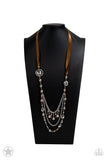 All The Trimmings - Brown  Paparazzi Blockbuster Long Necklace