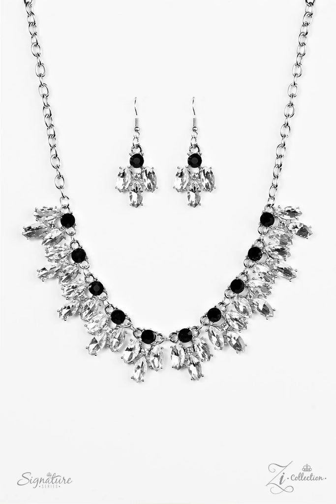 PAPARAZZI "THE CHRIS" VINTAGE VAULT BLACK NECKLACE & EARRING SET ZI COLLECTION