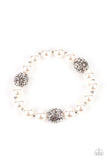 Upscale Whimsy - White  Paparazzi Stretchy Bracelet
