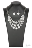 PAPARAZZI "UNSTOPPABLE" WHITE 2018 ZI COLLECTION NECKLACE & EARRING SET