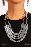 PAPARAZZI "THE HEIDI" SILVER 2018 ZI COLLECTION NECKLACE & EARRING SET