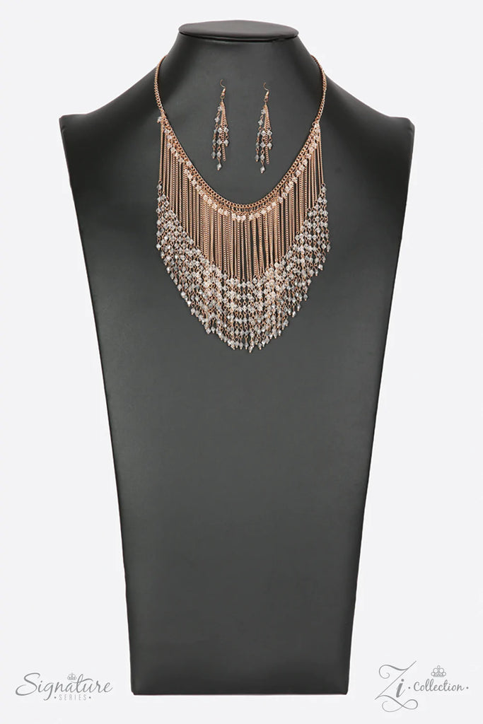 PAPARAZZI "THE DONNALEE" GOLD 2018 ZI COLLECTION NECKLACE & EARRING SET